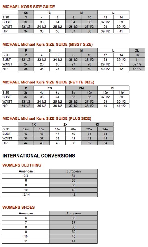 womens michael kors size chart|Michael Kors bag size chart.